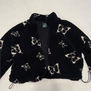 Wild Fable Black and Cream Fleece Jacket